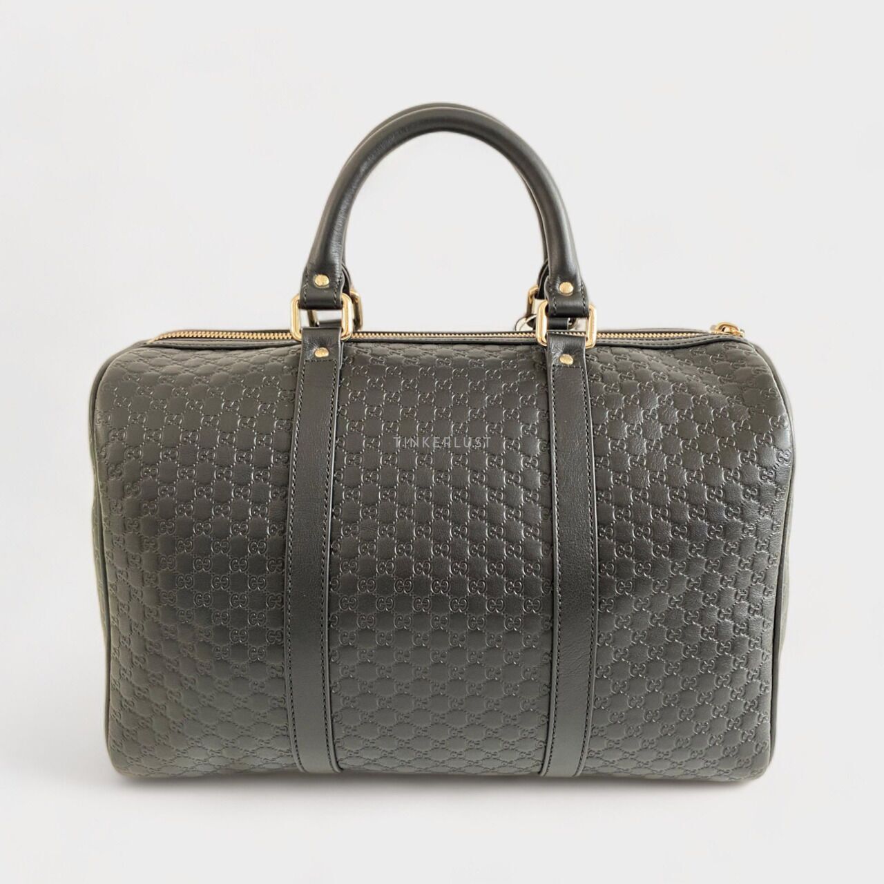 Gucci boston bag figurative black leather